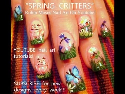 DIY Nails! 5 Easy Nail Designs! Spring Critter Art