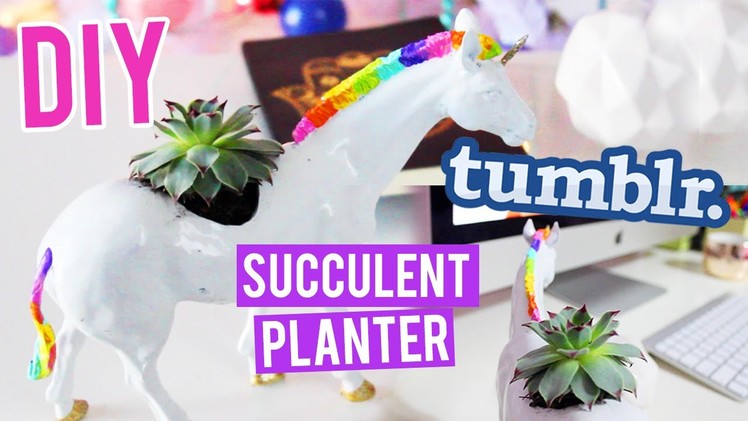 DIY UNICORN Succulent Planter TUMBLR Style!