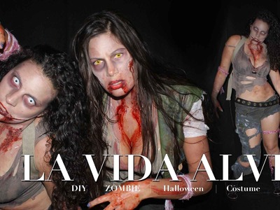 DIY Walking Dead inspire ZOMBIE Costume and Makeup!!! No sewing!!! GIVEAWAY!!!