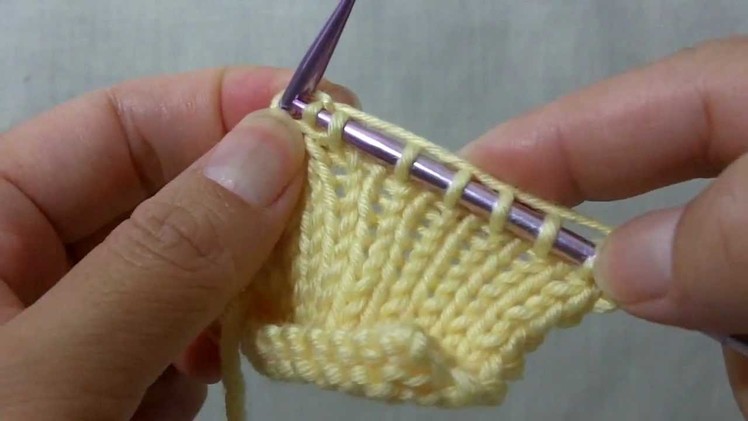 How to knit Kfbf (Knit front, back and front) - Double Increase