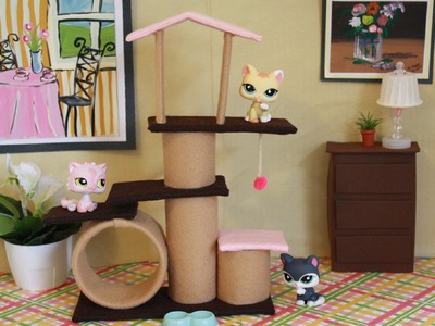 How to Make a Doll Cat Scratching Post Condo - Doll Crafts