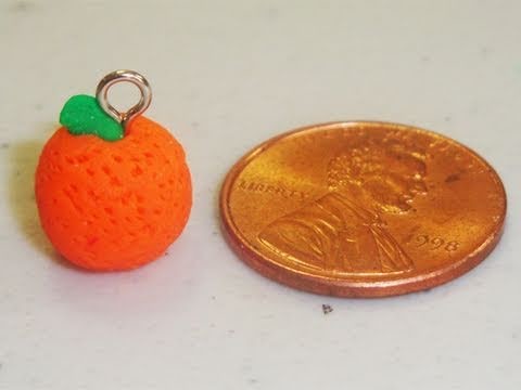 How to make a polymer clay orange charm hair pin - EP