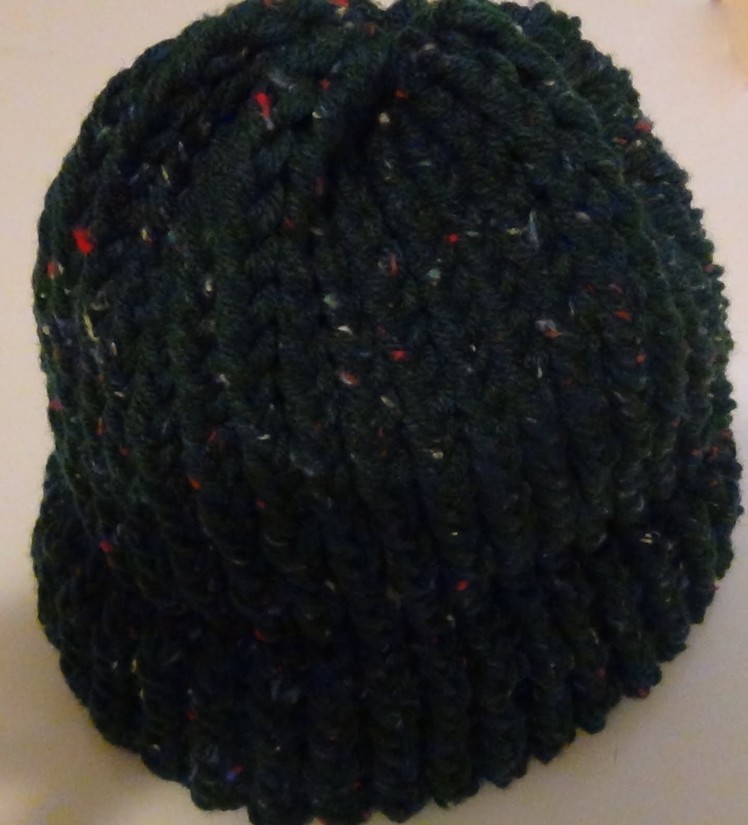 Knifty Knitter Hat with Brim on the Green Round Loom