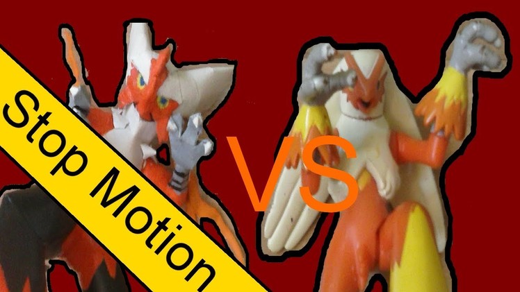 Mega Blaziken vs Monferno - Papercraft Stop Motion