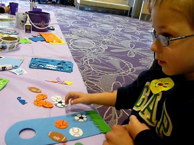 Zachary participates in Arts & Crafts