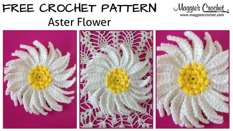 Aster Flower Free Crochet Pattern - Right Handed