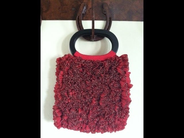 Crochet a  Ruby Ribbon Candy Purse