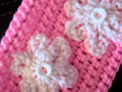 Crochet Beanie and Scarf "Pink and White"