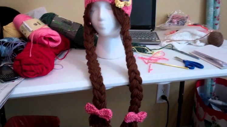 Crochet Girls beanie with Long hair