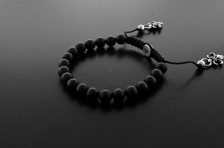 Designer little bead shamballa bracelet with silver and onyx beads by ©CHULYAKOV NEW YORK