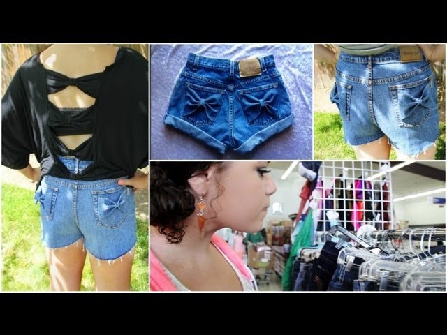 DIY Bow Jean Shorts!+How I wear them!