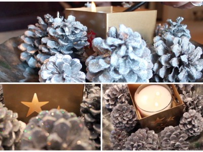 DIY Christmas Centerpiece, Chrome and Glitter Pinecones. #CraftyChristmas Video 3!