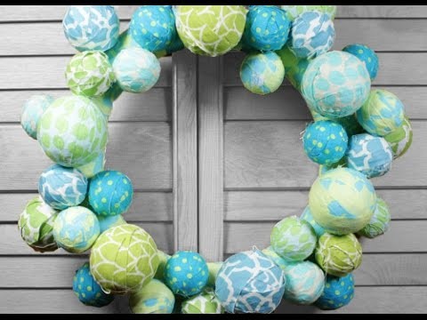 DIY Fabric Ball Wreath Tutorial