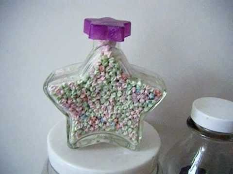 Glow in the Dark Origami Stars in Star Shaped Bottle Hand made