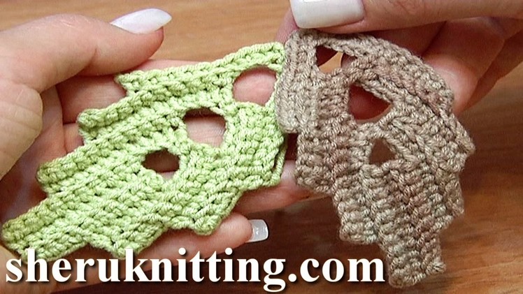 How To Crochet Leaf With Holes Inside Tutorial 7