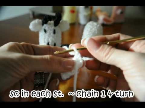 How to make crochet COW Finger Puppet #1