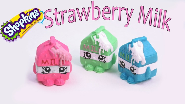 Shopkins Custom Spilt Strawberry Milk DIY Inspired Painted Craft Season 1  Kawaii Toy Cookieswirlc