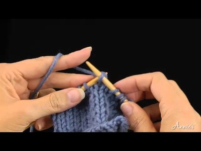 Slip 1 Knit 1 Pass Slipped Stitch Over or "skp" - How to Decrease - Annie's Knitting Tutorial