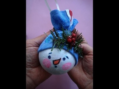 Snowman Christmas ornament, EASY HOLIDAY CRAFT PROJECT, Christmas tree decoration