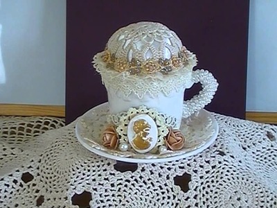 Tea cup and saucer pin cushion Challenge on The Craft Hole on Facebook