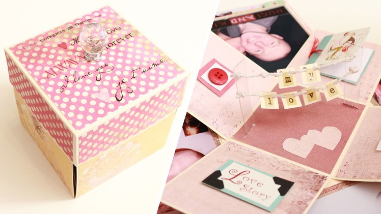 Valentines Day Mini Album Explosion Box Tutorial - Love Paper Crafts
