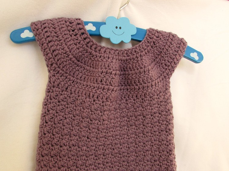 VERY EASY crochet baby. girl's bobble dress tutorial - part 2