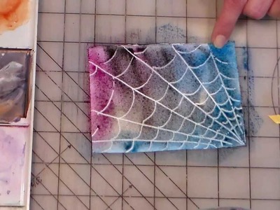 Wax paper spiderweb watercolor