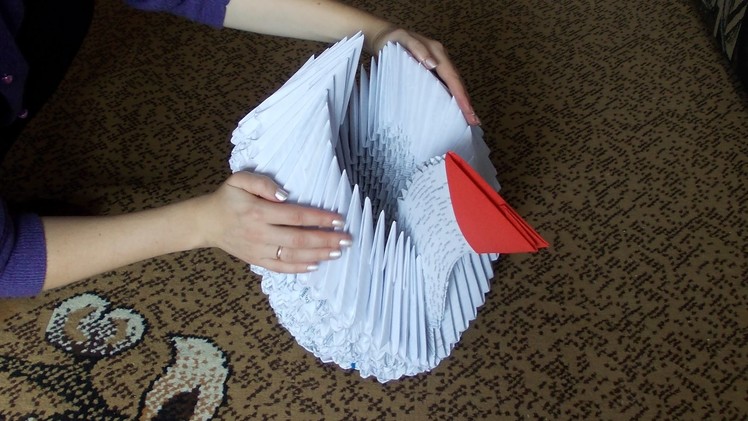 3D origami giant (big) swan (cygnet) tutorial