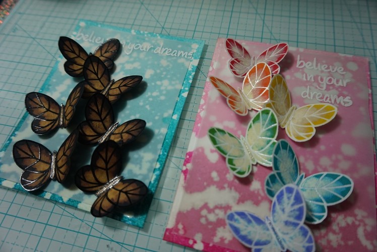 Card making with bleach?!?!?! 2 cards!