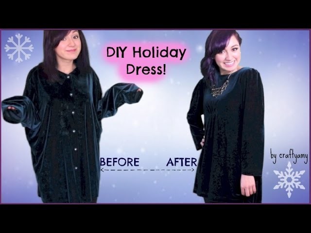 DIY Holiday Dress | Shirt to Dress Transformation