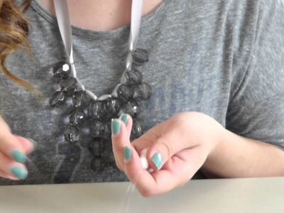 DIY Jewelry Tutorial: Cascading Chunky Bead Ribbon Statement Necklace