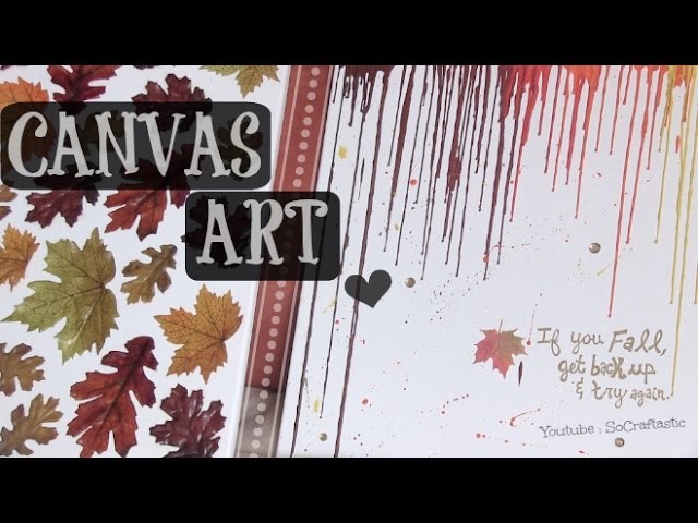 FALL Canvas Art - Crayon Melting & Leaves - How To - Room. Home Decor DIY