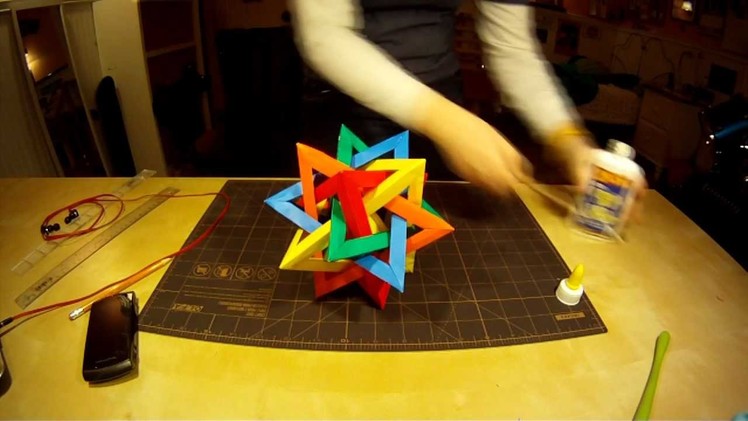 Five Intersecting Tetrahedra (origami star)