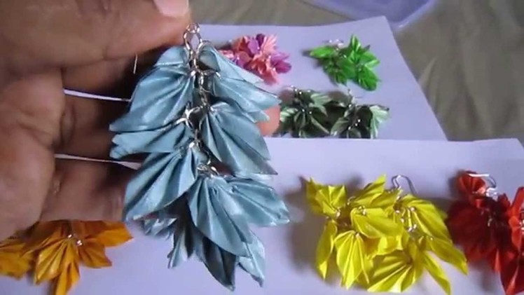 Handmade Jewelry - Origami Paper Leaves Earrings (Not Tutorial)