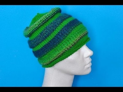How to Knit * Knitted Hat Top Down * How to increase