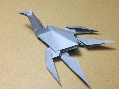 How to Make a Paper Dinosaur. Origami Plesiosaurus