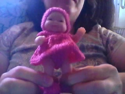 Knitted dress for tiny 5' Berenguer doll