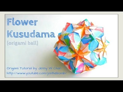 (REAL-TIME ASSEMBLY) Origami Flower Kusudama - How to Fold an Origami Ball - Paper Crafts - Ornament