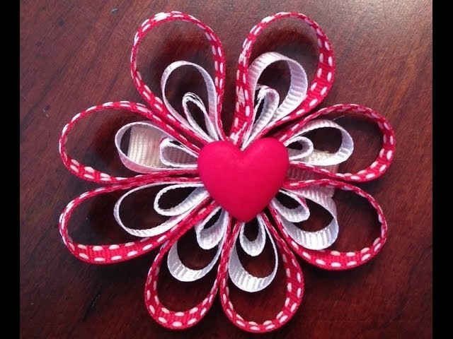 Valentine's Day Hair Bow Tutorial - DIY Flower Bow Instructions