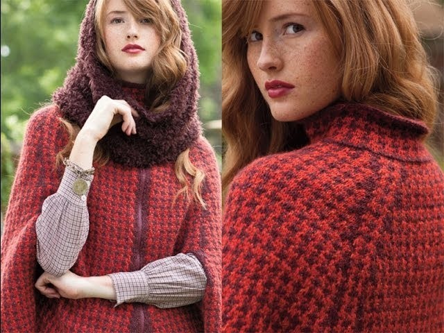 #3 Fur Snood and #4 Houndstooth Cape, Vogue Knitting Fall 2013