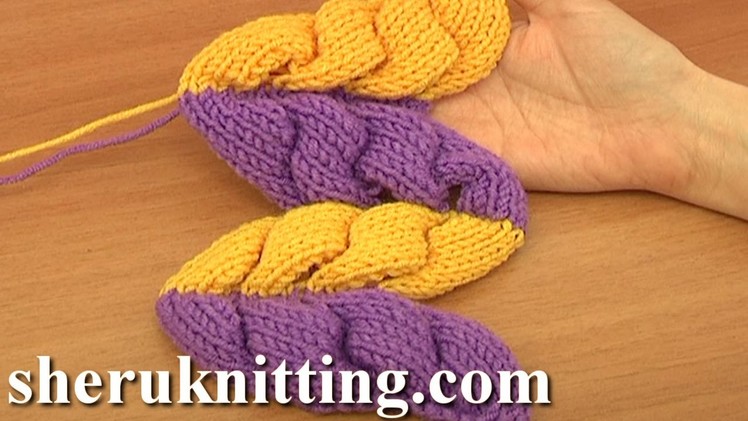 3D Knit Wheat Ear Stitch Pattern Tutorial 9 Part 2 of 2 3D Wheat Ear Motif