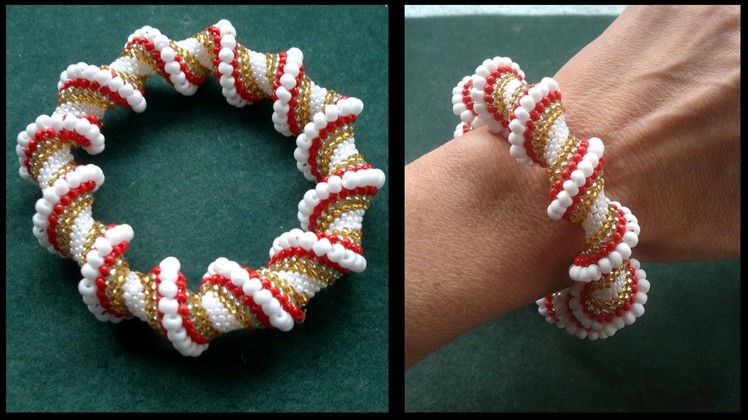 Beading4perfectionists : Cellini spiral done with regular and miyuki seedbeads beading tutorial