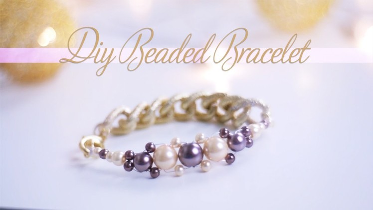 DIY Elegant Purple and Golden Beaded Bracelet | Nekkoart