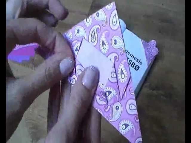 DIY origami heart bookmark