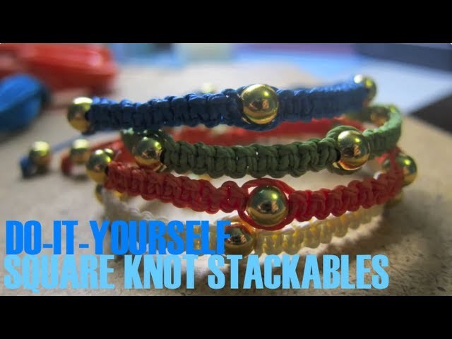 DIY: Square Knot Stackable Beaded Bracelets