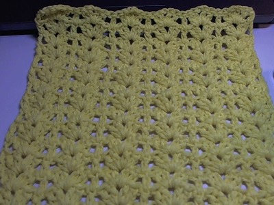 Easy crochet dishcloth with Shells and posts design. Beginner Level