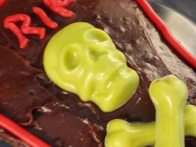 Halloween Coffin Brownies (Wilton skeleton mold demonstration #9.homemade cookie cutters)