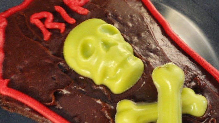 Halloween Coffin Brownies (Wilton skeleton mold demonstration #9.homemade cookie cutters)