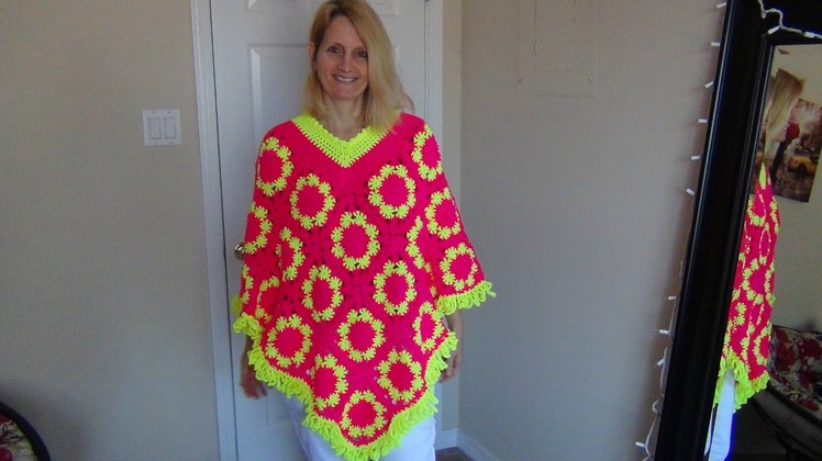 How to Crochet a Granny Square Poncho Part 1