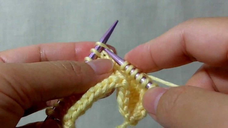 How to knit S1K2togPsso (Slip 1, K2 together, Pass slip stitch over) - Double Decrease